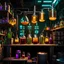 Placeholder: cyberpunk alchemists potions crafting station