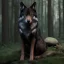 Placeholder: in Forest award winning portrait of a maleunreal 5, octane render, cinema4d, dynamic lighting, dramatic lighting, 4k, redshift render, highly detailed, hyper realistic,anthropomorphic black wolf long