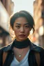 Placeholder: Create an ultra-realistic cinematic 8K portrait of the person in this photo. Keep the face 100% identical — same facial features, skin texture, and expression. Style: fashion editorial, confident pose. Lighting: warm golden hour sunlight, soft rim light. Background: softly blurred urban bokeh. Camera look: shallow depth of field, film grain, cinematic color grade. Outfit: keep similar to the original or elevate slightly with premium casual style.