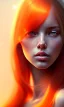 Placeholder: girl, cute, beautiful, head and shoulders portrait by Greg Rutkowski, orange hair, long hair, monarch butterflies in hair, orange dress