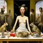 Placeholder: UN conference.a cat and human flesh-like surgical instruments and universe-like a pigeon and neuralink, surrealism,minimalism,Painting By Adrian Ghenie, Rene Magritte, Salvador Dali, Lucian Freud