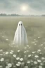 Placeholder: Ghost on a Flower Meadow, realistic