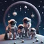 Placeholder: 3d hd whimsical stylized fractal recursive gothic majestic Astronaut family celebrating Christmas on the moon with Christmas decorations background