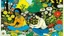 Placeholder: An illustration by Kuniyoshi and Basquiat of of individuals practicing yoga surrounded by blooming flowers and lush vegetation.