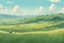 Placeholder: the plains and hills in summer. like studio ghibli