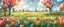 Placeholder: Background: beautiful pastoral field on a bright sunny day landscape, clouds, tulips, spring flowers, 3d cartoon asset, low-poly stylized, clean Details: colorful flowers, far-off trees, bees and butterflies. Camera: frontal angle, 45°, 35 mm. Lighting: high noon sun, LED lights. 3d asset, cartoon style