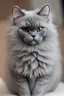 Placeholder: gray Persian cat with a lot of attitude