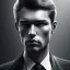 Placeholder: Elegant man in black, serious, confident, look, hyperrealism, masterpiece, expert, 8K, dramatic lighting, sharp focus, dark, black, steampunk