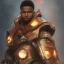 Placeholder: Fireboy as kilmonger, realistic, futuristic, heroic