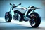 Placeholder: futuristic mechanical motorbike on white background, photorealistic, 3D, Unreal Engine, 4K