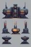 Placeholder: game asset, futuristic checkpoint, pixel art, 2D front view