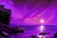 Placeholder: purple sky, planet in the sky, rocks, cliffs, sci-fi, friedrich eckenfelder impressionism paintings