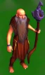 Placeholder: fantasy human old bald male druid of fire