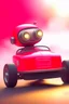 Placeholder: cute robot in racing car, motion blur, smoke, 4k, downlight, soft light, depth of field, photorealism, trending on art station