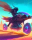 Placeholder: cyberpunk hoover bike flying through the desert Symmetry product render poster vivid colors classical proportion car, glowing fog intricate, elegant, highly detailed, digital painting, art station, concept art, smooth, sharp focus, illustration Art by royocano