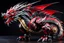 Placeholder: big dragon robot with black and red color schemes, in the style of fairy academia, hard-edge style, agfa vista, dynamic pose, oshare kei, hurufiyya, rtx, close picture, intricate details, highly detailed, high details, detailed portrait, masterpiece,ultra detailed, ultra quality