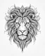 Placeholder: realistic lion head tattoo idea, line art, background, vector, svg, black outline on white background, leave plenty of white space beetween lines for coloring, tattoo style, tattoo idea,full body, minimalist