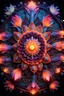 Placeholder: 3D rendering of Expressively detailed and intricate of a hyperrealistic “lotus”: symmetric, front view, colorful neon paint, tribalism, shamanism, cosmic fractals, dystopian, volumetric lighting, 8k post-production, detailled metalic objects, dendritic, artstation: award-winning: professional portrait: atmospheric: commanding: fantastical: clarity: 16k: ultra quality: striking: brilliance: stunning colors: amazing depth