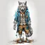 Placeholder: anthropomorphic wolf full body art illustration