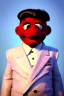 Placeholder: Waist up muppet Portrait, Kim Jong-un as muppet doll, black suit, photo studio, red background, unreal engine 5, concept art, art station, god lights, ray tracing, RTX, lumen lighting, ultra detail, volumetric lighting, 3d.