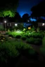 Placeholder: A beautiful school garden at night