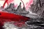 Placeholder: The red hot River Styx leading to hades, Charon, high detail, Watercolor, fine detail, high quality, masterpiece,