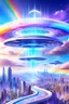 Placeholder: Ufos rainbow, futuriste ultra moderne,stairway to heaven,crystal very beautiful city