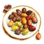 Placeholder: A plate of dried dates water color