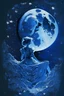 Placeholder: Diana on Moon with stars blue