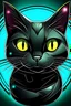 Placeholder: cartoon cyber black cat