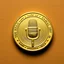 Placeholder: view of word , SAM , SAMARRAI 2024 on the edge on the gold coin ,with picture of a microphone , in the middle of the coin.