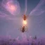 Placeholder: Giant transparent ethereal luminescent nebulous spider, realistic