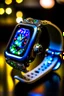 Placeholder: Envision the iced-out Apple Watch in an urban setting, capturing the play of city lights against its faceted surface, reflecting the vibrant energy of a bustling metropolis.