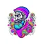 Placeholder: trippy logo design of a beautiful persian male drawings in colorful ink vector images, floral, 3d, beautiful pattern, bunchy