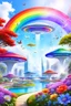 Placeholder: colors, very beautiful, flowers garden,rainbow, cité très futuriste ultra moderne, ufos rainbow, ufos fleet, intergalactic, birds, butterfly, cascades, falls