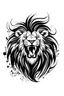 Placeholder: roaring luminous lion ink logo, white background