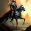 Placeholder: Epic Drawing of Gondor Rider LOTR lighting Frank Frazetta style 4k