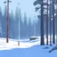 Placeholder: forest, Winter, snow, very cold, Finnish flagpole, Finnish flag, Simon Stålenhag style