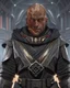 Placeholder: star wars bald male corellian jedi wearing gunmetal grey and black old republic armored flightsuit with gold and metallic red trim inside the jedi temple, centered head and shoulders portrait, hyperdetailed, dynamic lighting, hyperdetailed background, 8k resolution, volumetric lighting, light skin, fully symmetric details