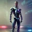 Placeholder: Brad pitt cyberpunk, full body, robocop, Egypt background