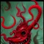 Placeholder: Red Tentacle monster with teeth, horror, detailed, realistic, gore