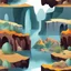 Placeholder: Imaginary Landscape of a caves in multiple layers undeo