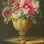 Placeholder: Baroque flowers in a crystal vase, void, aquarelle painting