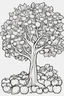 Placeholder: coloring page, apple tree, cartoon style, thick lines, low detail, no shading