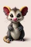 Placeholder: hi poly Mud luxury smiling psychic Opossum fur dragon x-pose just the character and simple background