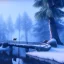 Placeholder: Forest ice palms twigs winter, bridge birds,live house, bear, deer, unreal engine