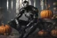Placeholder: venom machine in 8k nier automata artstyle, halloween them, pumpkin head, close picture, fantasy world, intricate details, highly detailed, high details, detailed portrait, masterpiece,ultra detailed, ultra quality