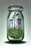 Placeholder: drawing of saving and preserving the environment in a jar and all pollution outside the jar