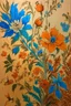 Placeholder: Wall painting. stress. flowers. Persian painting. drawing