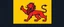 Placeholder: heraldry Lion, full body , black outline and red interior on yellow background, simplified vector logo
